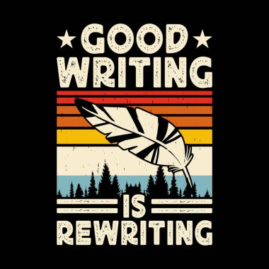 İyi Yazma Komik Kitap Yazıcı Retro Vintage Yayınlanmış Kitap Yazarı Tişört Tasarımı Yeniden Yazıyor