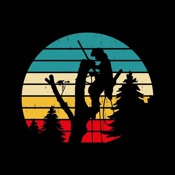 Komik Marangoz Ağaççılık Hediyesi Retro Vintage Arborist Tişört Tasarımı 