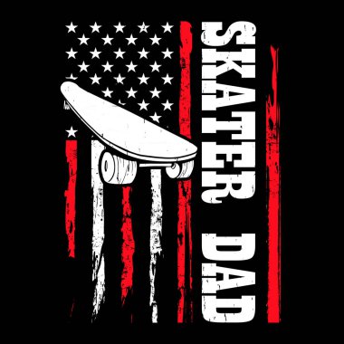 Amerikan Bayrağı Komik Kaykay Retro Vintage Kaykaycı Kaykaycı Tişört Tasarımı