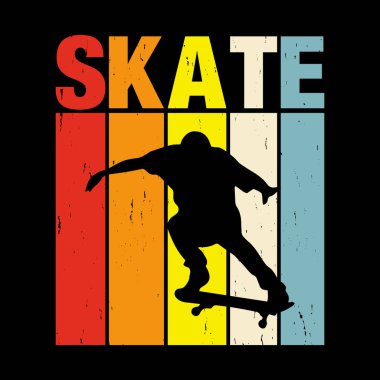 Komik Kaykaycı Retro Vintage Tişört Tasarımı