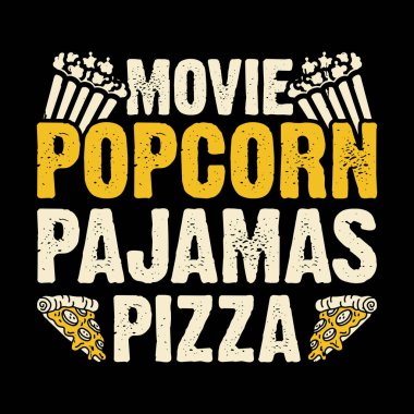 Film Patlamış Mısır Pijaması Komik Patlamış Mısır Sinema Atıştırması Eski Patlamış Mısır Tişörtü Tasarımı