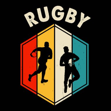 Komik Rugby Oyuncusu Koç Retro Vintage Player Tişört Tasarımı