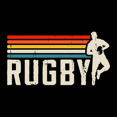Komik Rugby Oyuncusu Koç Retro Vintage Player Tişört Tasarımı