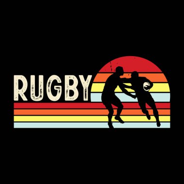 Komik Rugby Oyuncusu Koç Retro Vintage Player Tişört Tasarımı