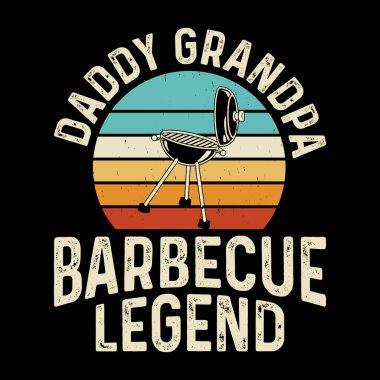 Büyükbaba Barbekü Efsanesi Komik Barbekü Aşığı Eski BBBQ Sigara İçen Tişört Tasarımı