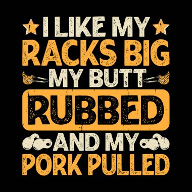 Komik Barbekü Aşığı Eski BBBQ Sigara İçen Tişört Tasarımı