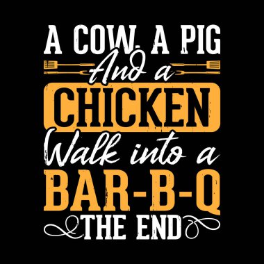 Komik Barbekü Aşığı Eski BBBQ Sigara İçen Tişört Tasarımı