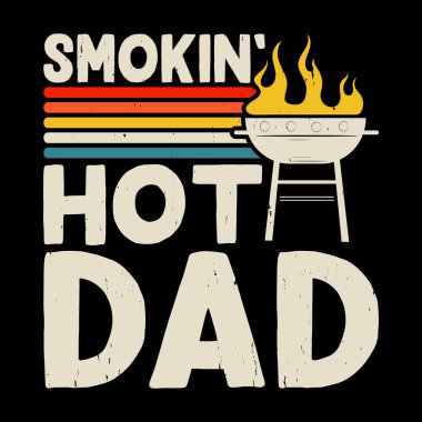 Komik Barbekü Aşığı Eski BBBQ Sigara İçen Tişört Tasarımı