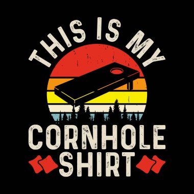 Bu benim Cornhole Shirt Komik Cornhole Oyuncum Retro Vintage Cornhole Tişört Tasarımı