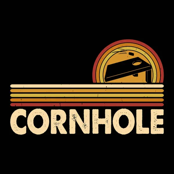 Komik Cornhole Oyuncusu Retro Vintage Cornhole tişört tasarımı