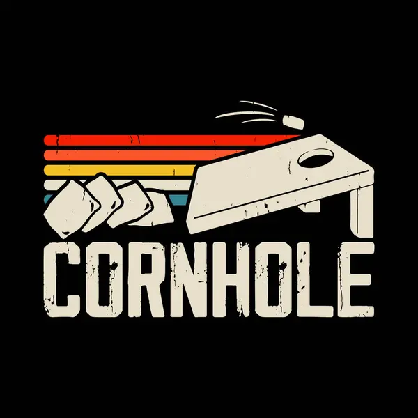 Komik Cornhole Oyuncusu Retro Vintage Cornhole tişört tasarımı