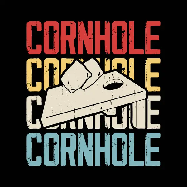 Komik Cornhole Oyuncusu Retro Vintage Cornhole tişört tasarımı