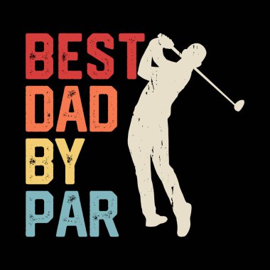 Komik Golf Oyuncuları 'ndan En İyi Baba Golfçü Retro Vintage Golf Tişörtü Tasarımı