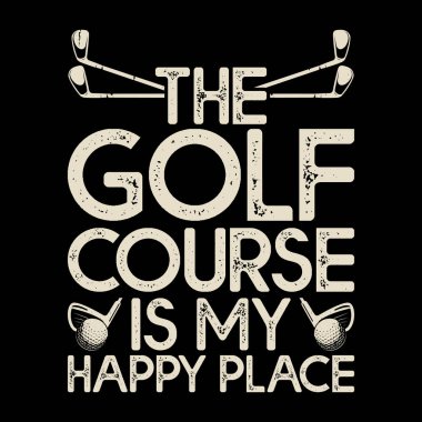 Golf Kafesi Mutlu Yer Komik Golf Oyuncuları Golfçü Retro Vintage Golf Tişörtü Tasarımı