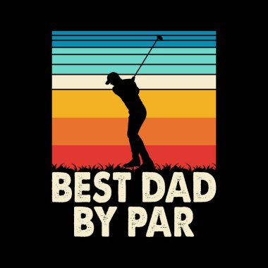 Komik Golf Oyuncuları 'ndan En İyi Baba Golfçü Retro Vintage Golf Tişörtü Tasarımı
