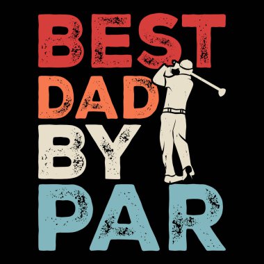 Komik Golf Oyuncuları 'ndan En İyi Baba Golfçü Retro Vintage Golf Tişörtü Tasarımı