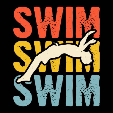 Komik Yüzücü Sport Retro Vintage Yüzme Tişörtü Tasarımı