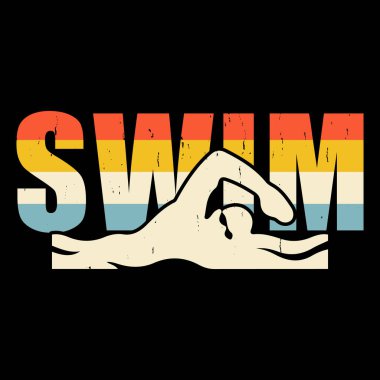 Komik Yüzücü Sport Retro Vintage Yüzme Tişörtü Tasarımı