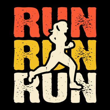 Komik Koşucu Maratoncu Retro Vintage Koşu Tişörtü Tasarımı