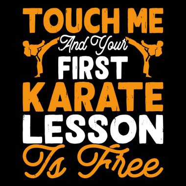 Funny Karate Taekwondo MMA Training Retro Vintage Karate T-shirt Design clipart