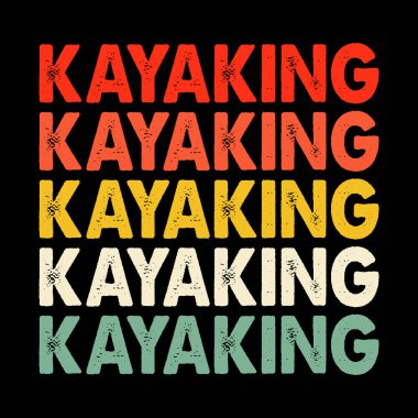 Komik Paddling Bot Retro Vintage Kayak Tişörtü Tasarımı