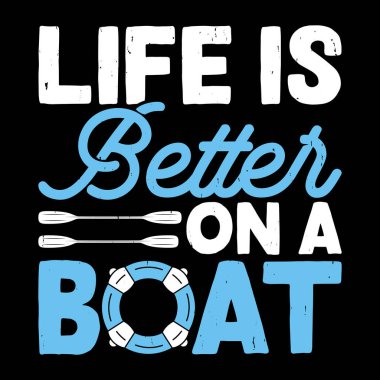 Hayat bir teknede daha iyi, komik bir yüzgeçli tekne Retro Vintage kayak tişörtü tasarlayan insanlar.