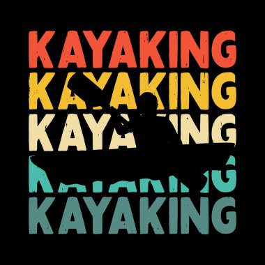 Komik Paddling Bot Retro Vintage Kayak Tişörtü Tasarımı