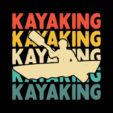 Komik Paddling Bot Retro Vintage Kayak Tişörtü Tasarımı