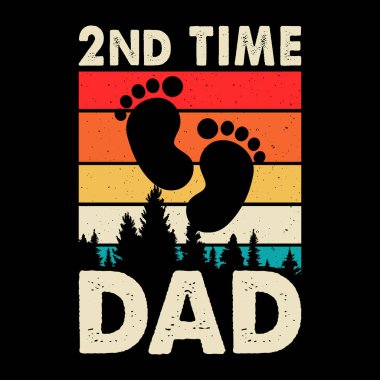 İkinci kez Babam Komik Büyükbaba Retro Vintage Babalar Günü Tişört Tasarımı