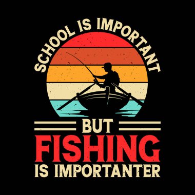 Komik Balıkçı Retro Vintage Balık Tişörtü Tasarımı 