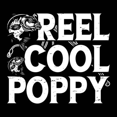 Makarna Poppy Eğlenceli Balıkçı Retro Klasik Balık Tişörtü Tasarımı 