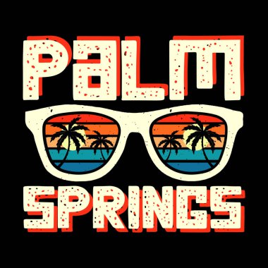 Palm Springs Komik Sörf Yaz Tatili Vintage Yaz Tişörtü Tasarımı