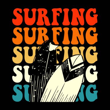 Komik Sörf Yaz Tatili Vintage Yaz Tişörtü Tasarımı
