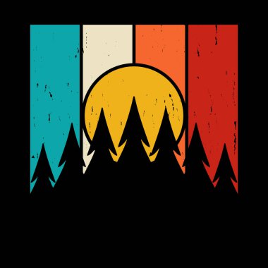 Komik Açık Hava Macera Dağı Doğa Retro Vintage Yürüyüş Tişörtü Tasarımı