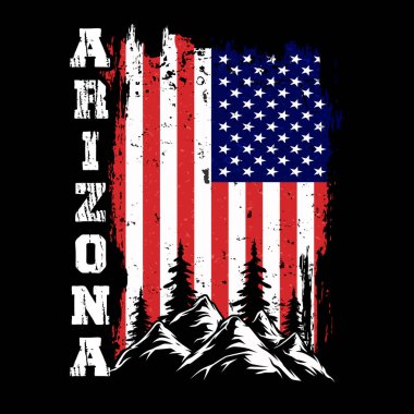 Arizona Komik Açık Hava Macerası Doğa Retro Vintage Hiking Tişört Tasarımı