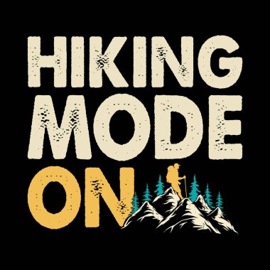 Yürüyüş Modu: Komik Açık hava Macera Dağı Doğa Retro Vintage Yürüyüş Tişörtü Tasarımı