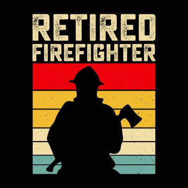 İtfaiyeci Aşığı Komik Emeklilik Emekliliği Retro Vintage Tişört Tasarımı