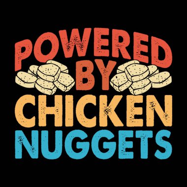 Powers by Chicken Nuggets Funny Hen Chicken Farmer Retro Vintage Chicken Tişört Tasarımı