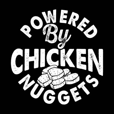 Powers By Chicken Nuggets Funny Hen Chicken Farmer Retro Vintage Chicken T-shirt Design clipart