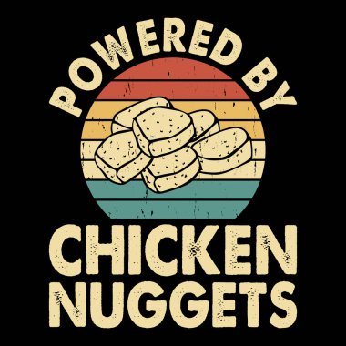 Powers by Chicken Nuggets Funny Hen Chicken Farmer Retro Vintage Chicken Tişört Tasarımı
