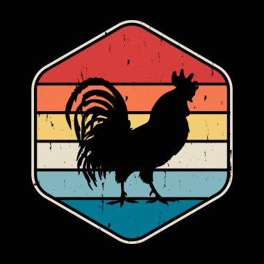 Funny Hen Chicken Farmer Retro Vintage Chicken T-shirt Design clipart