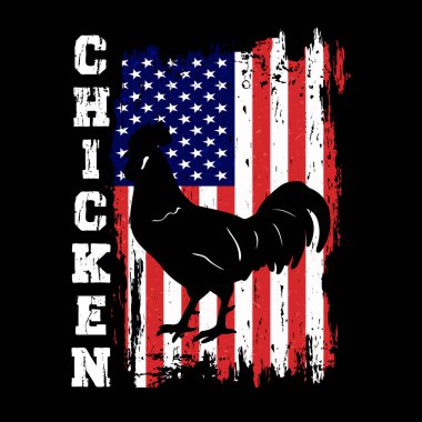 American Flag Funny Hen Chicken Farmer Retro Vintage Chicken T-shirt Design clipart