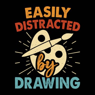 Komik Retro Vintage Öğretmen Resim Sanatçısı Çizim Tişörtü Tasarımı