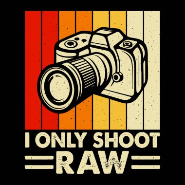Sadece ben Raw Funny Cameraman Fotoğrafçı Retro Vintage Tişört Tasarımı