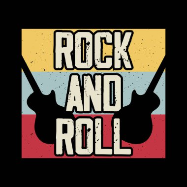 Rock 'n Roll Funny Musician Music Bass Retro Vinician Müzikal Tişört Tasarımı