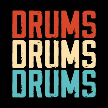 Komik Retro Vintage Davulcu Tişörtü Tasarımı