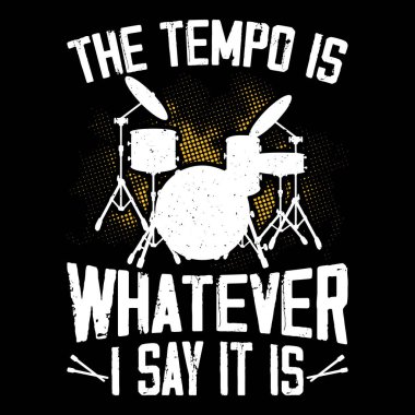 Tempo Ben ne dersem odur Komik Retro Vintage Davulcu Tişörtü Tasarımı