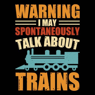 Komik Tren İstasyonu Retro Vintage Tren Tişörtü Tasarımı