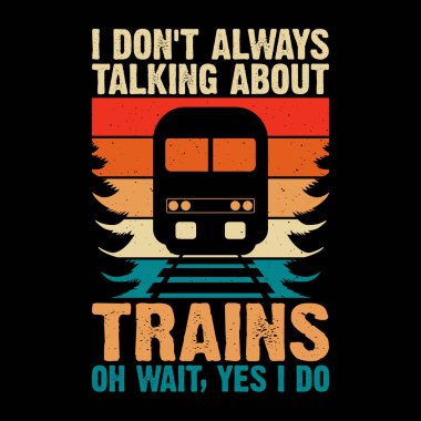 Komik Tren İstasyonu Retro Vintage Tren Tişörtü Tasarımı