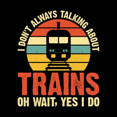 Komik Tren İstasyonu Retro Vintage Tren Tişörtü Tasarımı